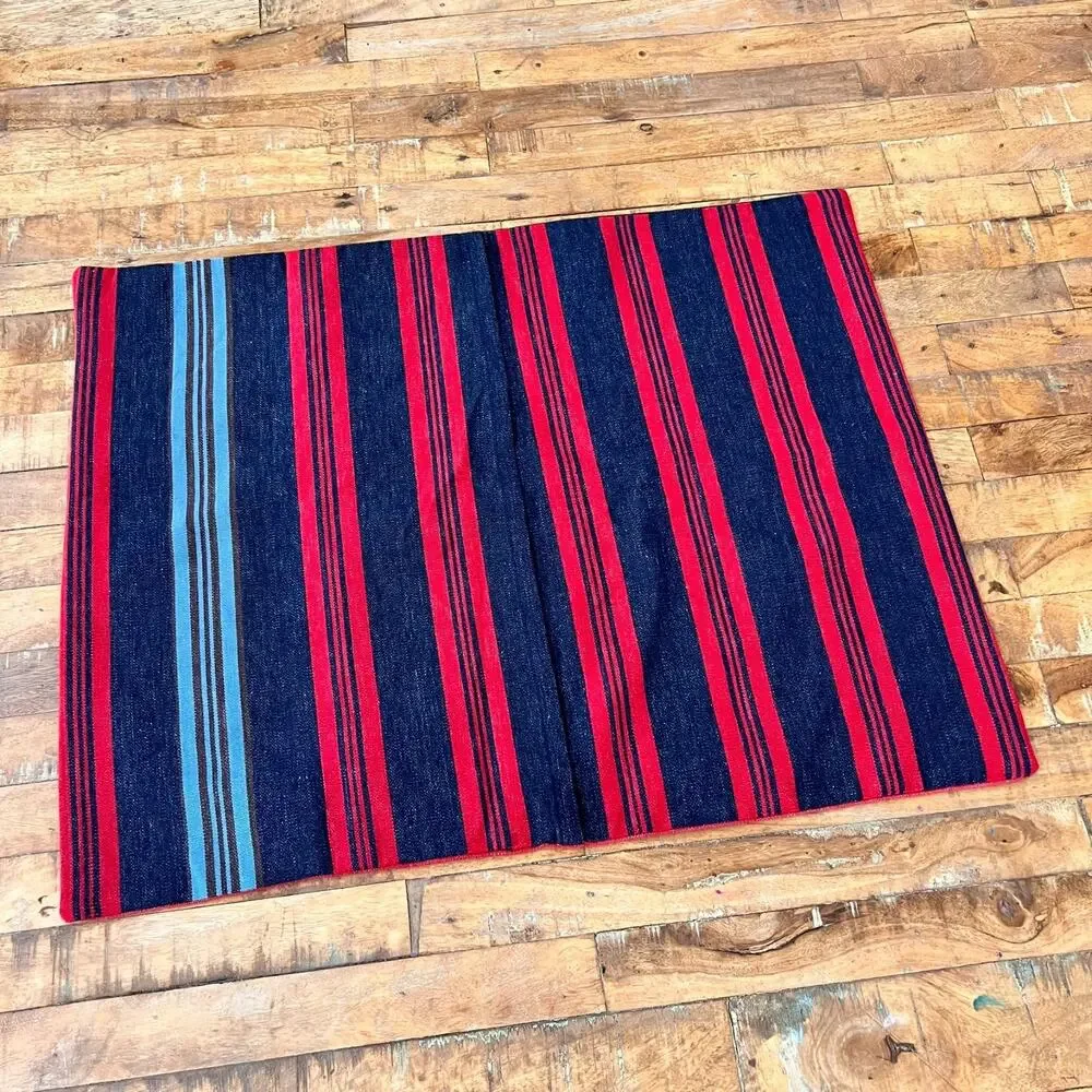 Pottery Barn Teen Standard Pillow Sham 100% Cotton Blue Red Striped